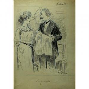 "Les Pantoufles" avec Jean REIBRACH ,par GIL BAER vers 1910