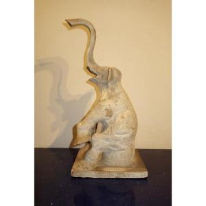 "elephant De Cirque" By J.soulie-maubiello Circa 1930