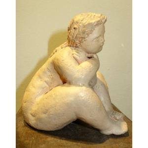 "nu Assis" Small Original Monogrammed Terracotta Circa 1970/80