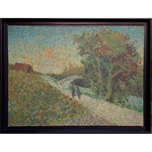 "animated Landscape" Monogrammed Tachiste .... Circa 1960/70