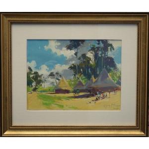 "african Women In The Village" By Guy Huze ....togo Around 1950