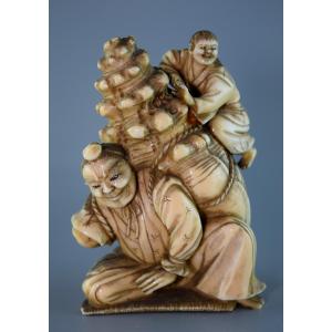 The Seashell, The Bearer, And The Helper: Japanese Okimono In Ivory