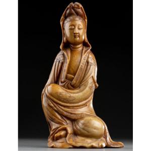 Guanyin Sculpture In Soapstone