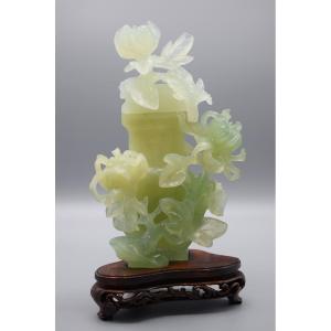 Celadon Jade Covered Vase – China, Republican Period