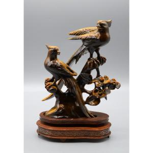 Tiger's Eye Bird Sculpture (mid-20th Century)