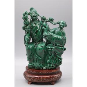 Important Group In Carved Malachite – China, Mid-20th Century
