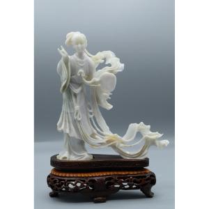 Celestial Statue Of Lady With Flowing Ribbons, Qing Dynasty Style (19th – Early 20th Century)