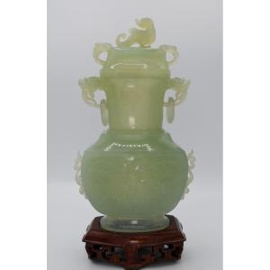 Covered Jade Vase From XIuyan, Taotie Decoration – Archaic Style