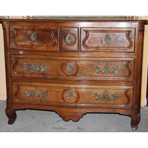 Curved Walnut Commode 18th Century 