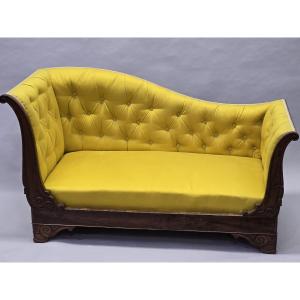 Mahogany Daybed, Restoration Period, 19th Century 