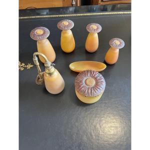 Art Deco Glass Paste Toiletry Set 