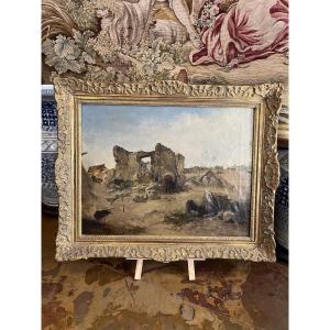 19th Century Orientalist Painting The Camp. Signed 