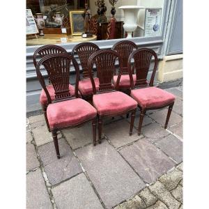 6 Louis XVI Style Chairs With Hot Air Balloon Backs 