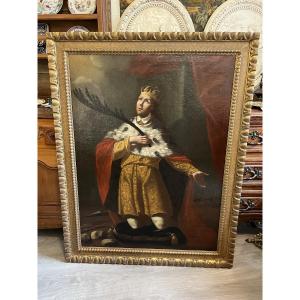 Hst Painting Depicting The Canut King Of Denmark 