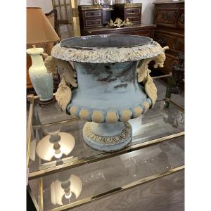 Important 19th Century Cast Iron Garden Vase 