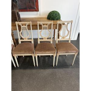 Suite Of 6 Louis XVI Style Lyre-back Chairs