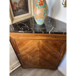 Pair Of Veneered Corner Tables Louis XVI Style 19th Century