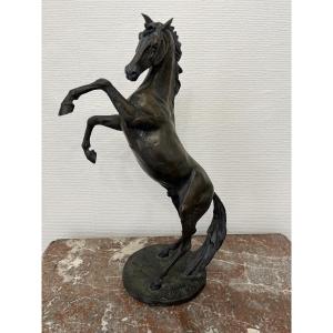 Large Bronze Sculpture Of A Prancing Horse, Signed And Numbered