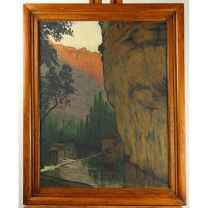 Valley Landscape By Maurice Chabas