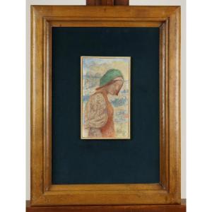 Portrait Of A Young Breton Woman By Maurice Chabas
