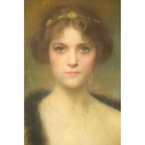 Portrait Of Young Woman By Lucien-victor Guirand De Scévala