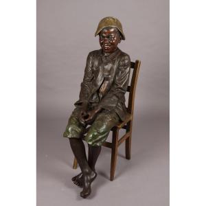 Seated Boy, By Goldscheider