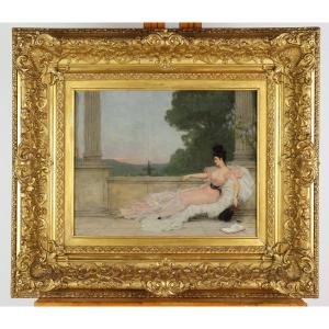 Elegant With A Fan By Jan Van Beers