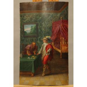 At The Money Changer's, Oil On The Panel