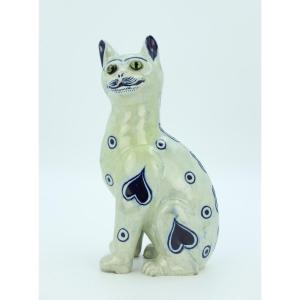 Ceramic Seated Cat By Emile Gallé