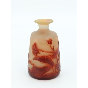 Wild Roses Vase By Emile Gallé