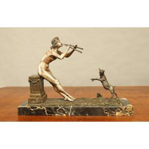 Aulos Player And Dancing Goat By Henry Fugère