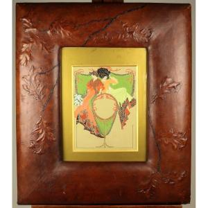 Two Elegant, Gouache By Georges De Feure