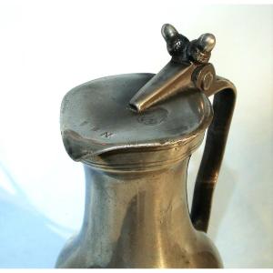 Pewter Wine Pitcher - Pont-audemer (upper Normandy), 18th Century