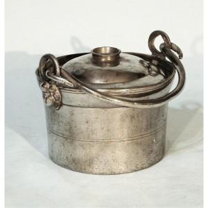 Pewter Dinner Carrier - Clamecy (burgundy), 19th Century