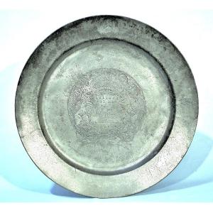 Pewter Dish - Liverpool Or London, XIX Th C