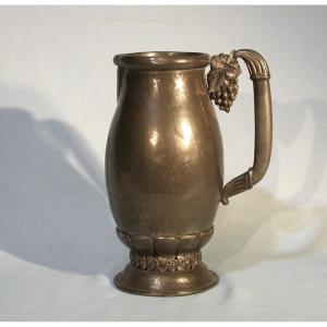 "art Deco" Pewter Pitcher By Pierre Plasait