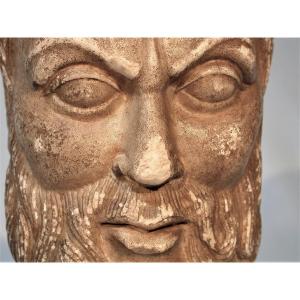 Sculpture - Marble Man's Head - Italy (?), End Of 15 / 16th Century