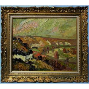 The Seine At Les Andelys - Pierre Dumont - Post-impressionist School