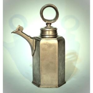 "prismenkanne" Pewter Wine Bottle - Chur (switzerland), 18th Century