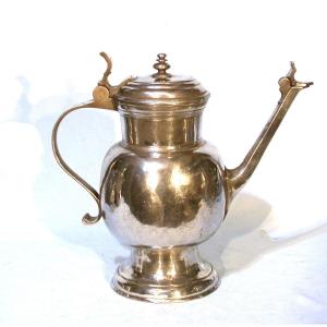 Rare "schenkkanne" Pewter Ewer - Saxony (annaberg), 18th Century