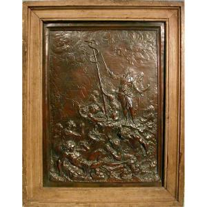 Copper Plaque: Moïse And The Bronze Serpent