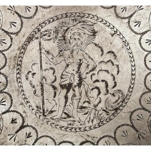 Large Engraved Plate - Frankfurt, 18th Century.