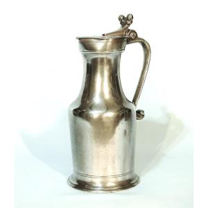 Beautiful Pewter Wine Pitcher - Lisieux (lower Normandy), 18th Century