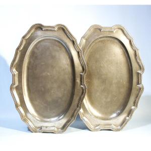 Pair Of Pewter Dishes - Clermont-ferrand And Lyon, 18th Century