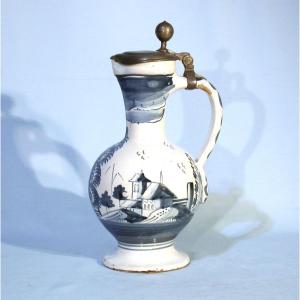 Earthenware Pitcher - Ansbach Or Hanau, 18th Century