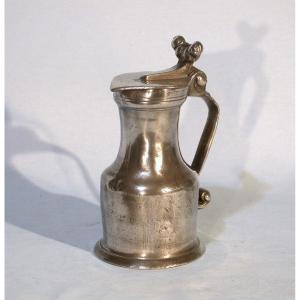 Small Pewter Wine Pitcher - Lisieux (lower Normandy), 18th Century
