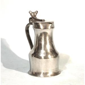 Pewter Wine Pitcher - Lower Normandy (caen), Circa 1800