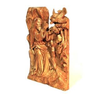 Sculpture - Elijah And The Raven, 17th Century