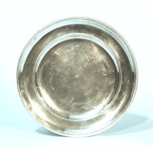 Large Pewter Dish - France, 18th Century