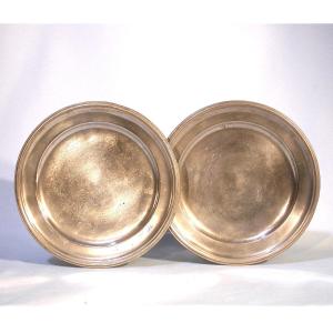Pair Of Pewter Plates - Lyon, Circa 1800